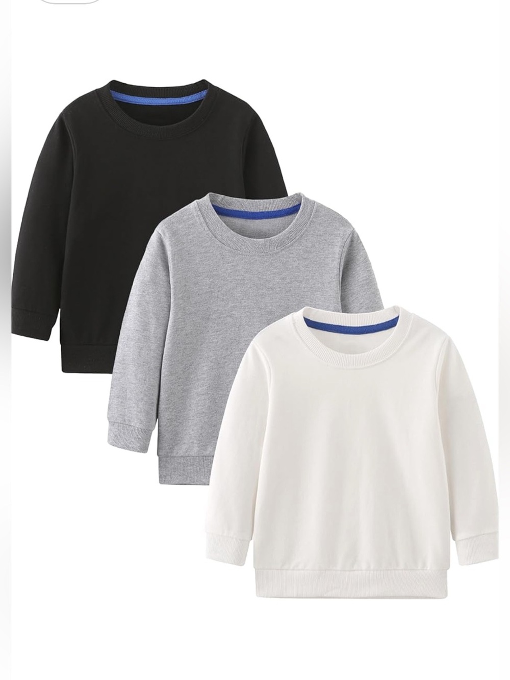 GFQLONG 3-Pack Toddler Crewneck Sweatshirt